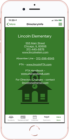 DirectorySpot School directory on smartphone